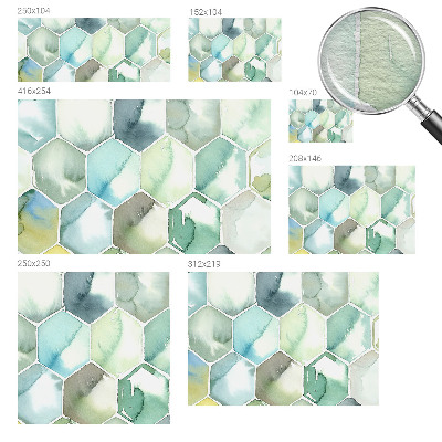 Photo wallpaper with a pastel hexagon pattern