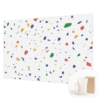 Wall mural for bedroom with a rainbow mosaic design