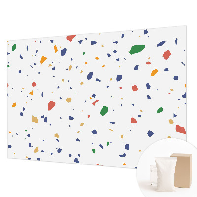 Wall mural for bedroom with a rainbow mosaic design