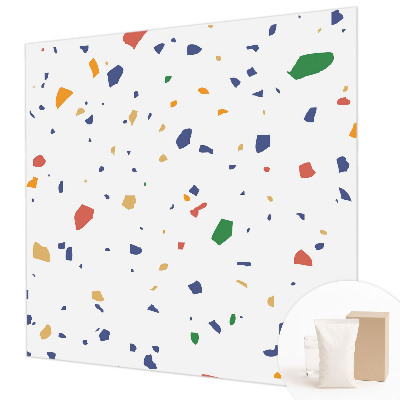 Wall mural for bedroom with a rainbow mosaic design