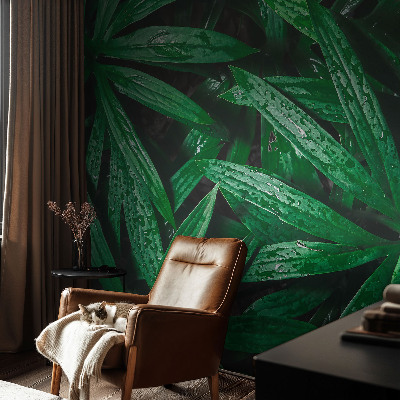 Wallpaper mural for living room with a natural greenery design