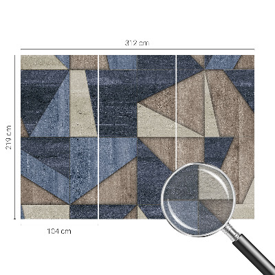 Large wallpaper mural with geometric pattern