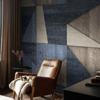 Large wallpaper mural with geometric pattern