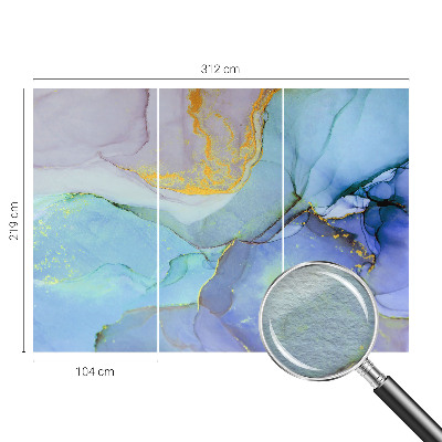 Large wall mural with watercolor shapes design