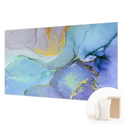 Large wall mural with watercolor shapes design
