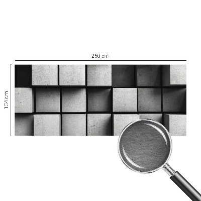Bedroom wall mural wallpaper featuring a geometric cubes pattern