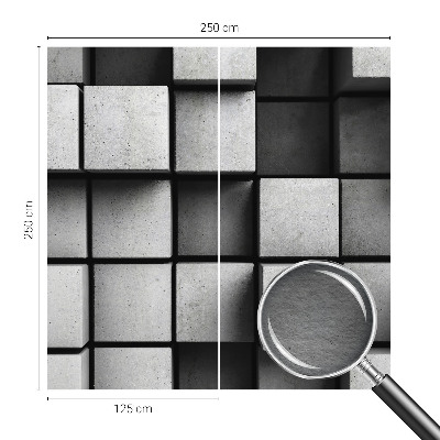 Bedroom wall mural wallpaper featuring a geometric cubes pattern