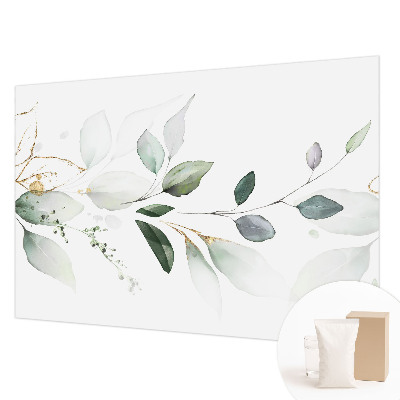 Modern wall mural for living room Green leaves
