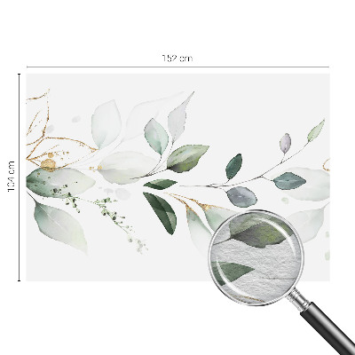 Modern wall mural for living room with a green leaves design