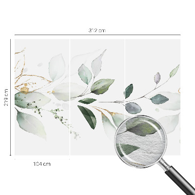 Modern wall mural for living room Green leaves