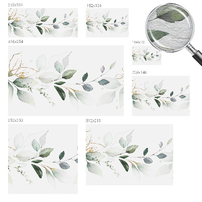Modern wall mural for living room Green leaves