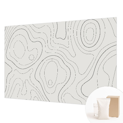 Modern wall mural for bedroom with fluid lines design