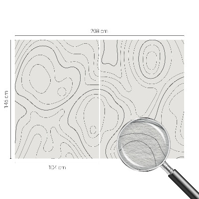 Modern wall mural for bedroom with fluid lines design
