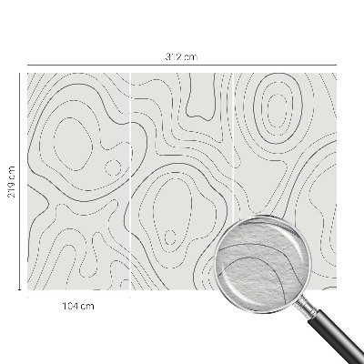 Modern wall mural for bedroom with fluid lines design