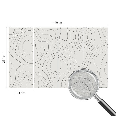 Modern wall mural for bedroom with fluid lines design