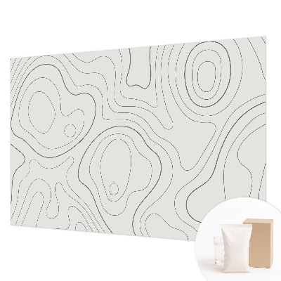 Modern wall mural for bedroom with fluid lines design