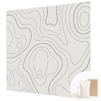 Modern wall mural for bedroom with fluid lines design