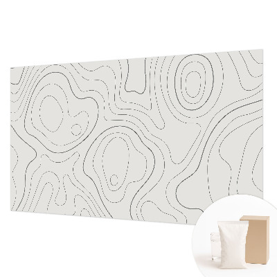 Modern wall mural for bedroom with fluid lines design