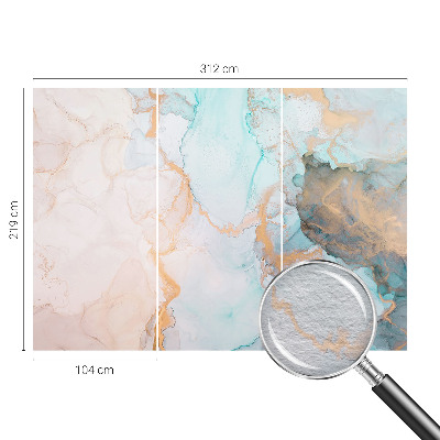 High quality wall mural wallpaper with a watercolor waves design