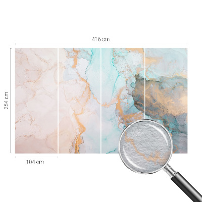 High quality wall mural wallpaper with a watercolor waves design