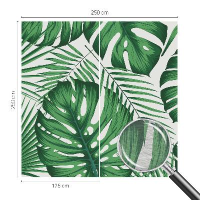 Premium wall mural for bedroom with a tropical leaves motif