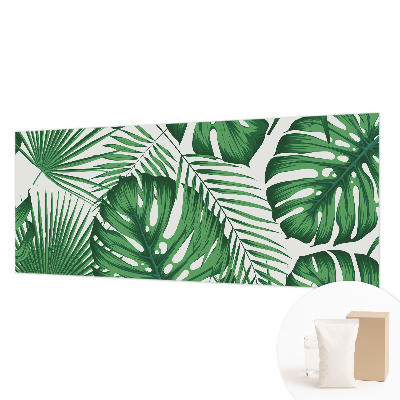 Premium wall mural for bedroom with a tropical leaves motif