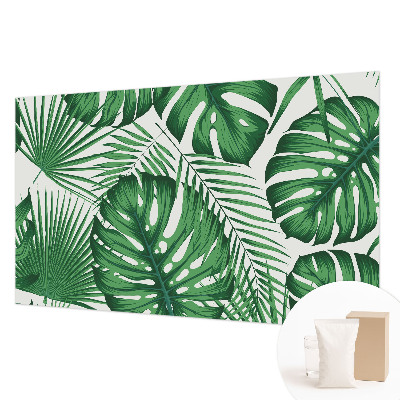 Premium wall mural for bedroom with a tropical leaves motif