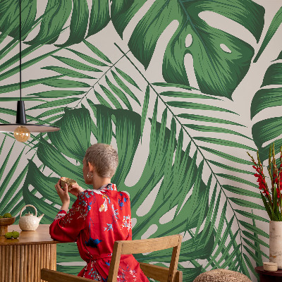 Premium wall mural for bedroom Tropical leaves