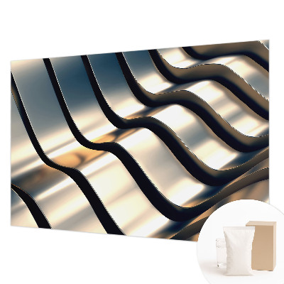 Premium photo wallpaper with a metal waves design
