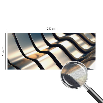 Premium photo wallpaper with a metal waves design