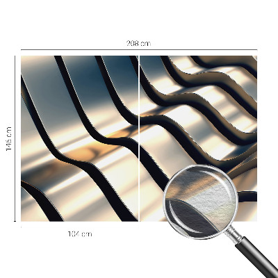 Premium photo wallpaper with a metal waves design