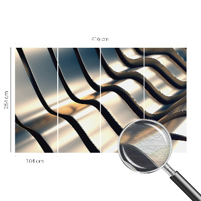 Premium photo wallpaper with a metal waves design