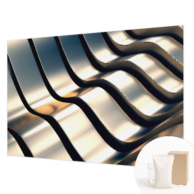 Premium photo wallpaper with a metal waves design