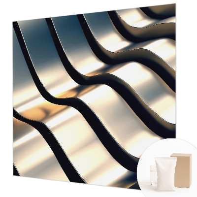 Premium photo wallpaper with a metal waves design