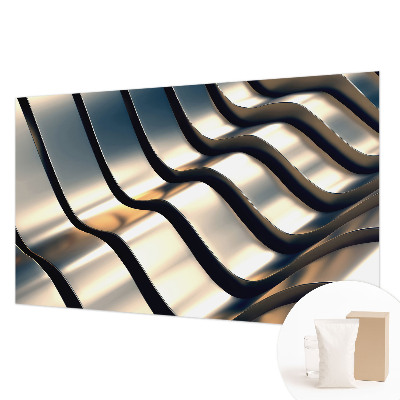 Premium photo wallpaper with a metal waves design