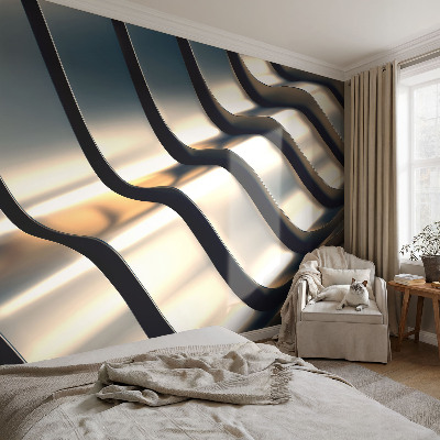 Premium photo wallpaper with a metal waves design