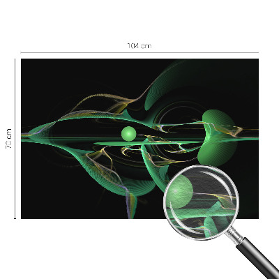 Decorative wall mural for living room with a green waves design