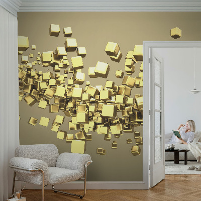 Photo wallpaper with a creative cubes design