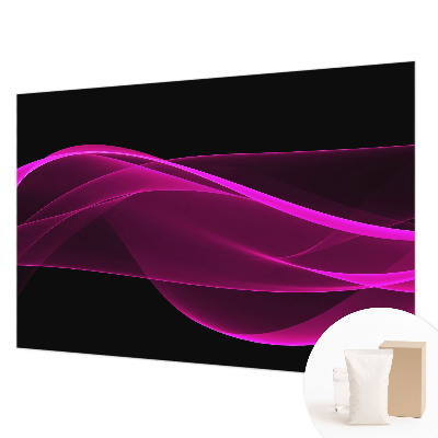 Wall mural with a pink ribbon pattern