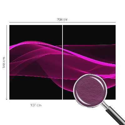 Wall mural with a pink ribbon pattern