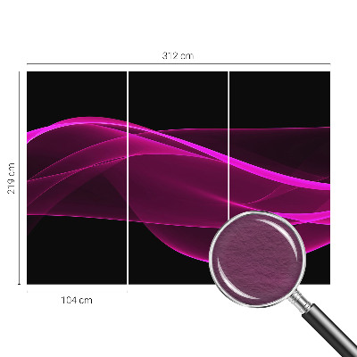 Wall mural with a pink ribbon pattern