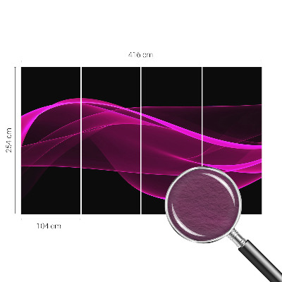 Wall mural with a pink ribbon pattern