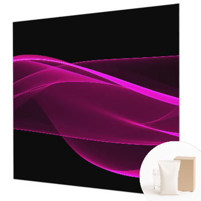 Wall mural with a pink ribbon pattern
