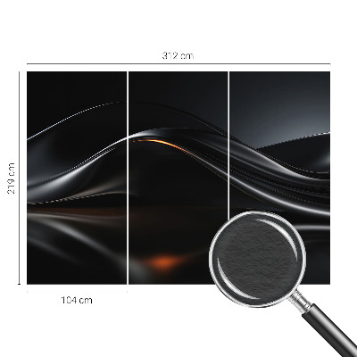 Wallpaper mural with a metallic wave pattern