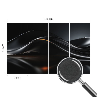 Wallpaper mural with a metallic wave pattern