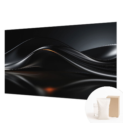 Wallpaper mural with a metallic wave pattern