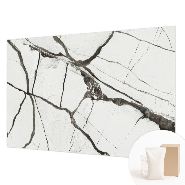 Wall mural for living room with a marble cracks design