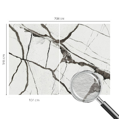 Wall mural for living room with a marble cracks design