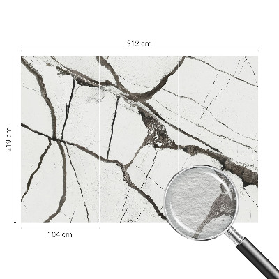 Wall mural for living room with a marble cracks design
