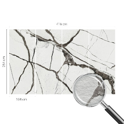 Wall mural for living room with a marble cracks design